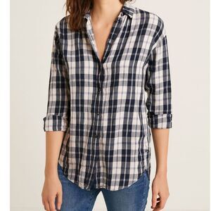 J. Crew Plaid Button Down Top Size 00